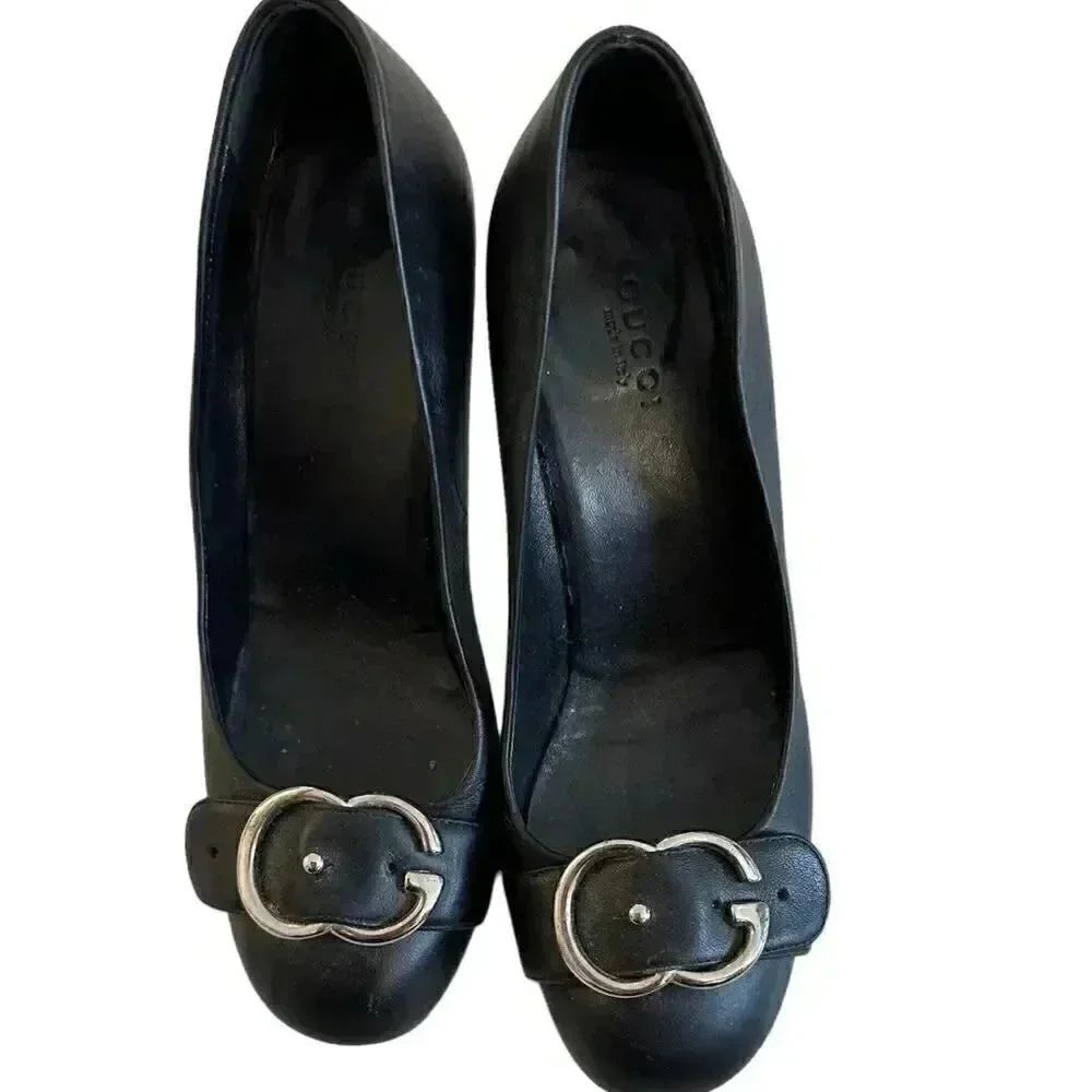 Gucci GG Black Buckle Pumps